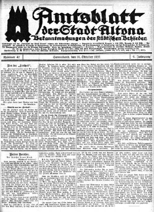Nummer 42 : Sonnabend, den 16. Oktober 1926