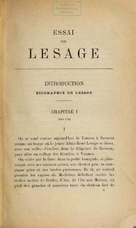 Lesage, romancier, d'après de nouveaux documents