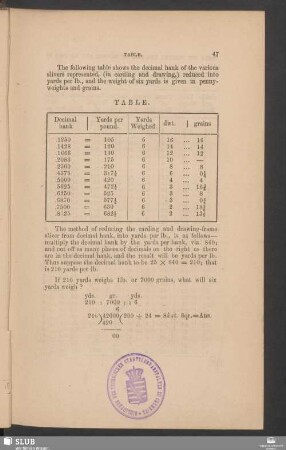 Reduction of decimal hank
