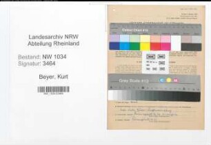Entnazifizierung Kurt Beyer , geb. 20.07.1892 (Oberstleutnant)