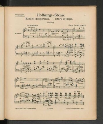 Hoffnungs-Sterne. Walzer.