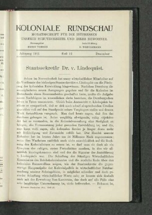 Staatssekretär Dr. v. Lindequist.