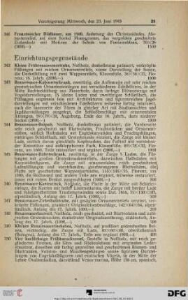 Einrichtungsgegenstände (Nr. 342-429)