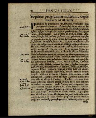Sequitur programma nostrum.