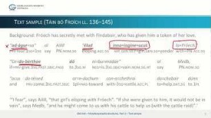 Old Irish – Morphosyntactic Structures, Part 3: Text Sample: Táin bó Froích 136–145