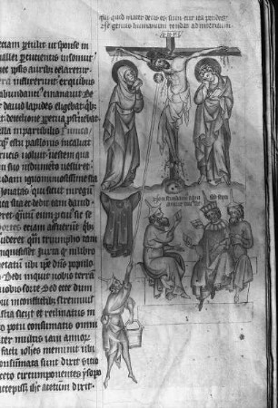 Kunigundenpassional / Textus de Christi passione / Passionale quod dicitur Cunegundis abbatissae — Kreuzigung Christi, Folio 8r