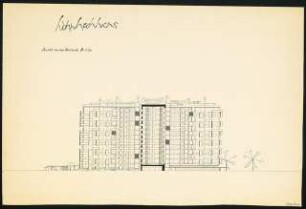 Wohnhochhaus, Emslebener Straße Hindenburg Straße: Ansicht von Westen 1:200