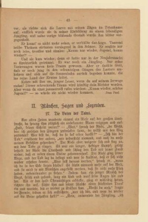 II. Märchen, Sagen und Legenden