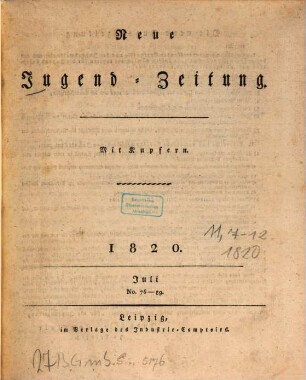 Neue Jugendzeitung. 11,Juli/Dez. 1820