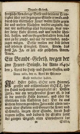 Ein Brandt-Gebeth, [...] - Gebeth, so Montags in der Beth-Stunde gebethet wird.