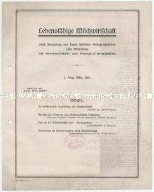 Lebensfähige Milchwirtschaft durch Neuregelung und Abbau schädlicher Zwangsvorschriften unter Mitwirkung der Bauernausschüsse und Erzeuger-Gemeinschaften. 2. Folge, März 1919.