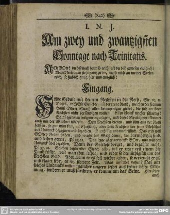 Am zwey und zwantzigsten Sonntage nach Trinitatis