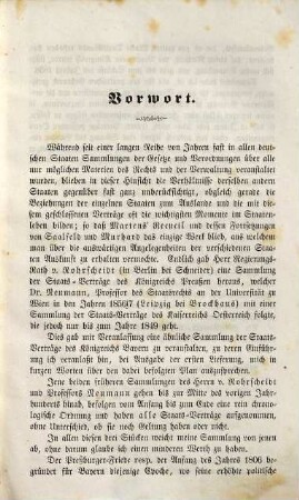 Die Staats-Verträge des Königreichs Bayern in Bezug auf Justiz-, Polizei-, Administrations-, Territorial- und Grenz-; Bundes-, Kirchen-, Militair-, Handels-, Schifffahrts-, Post-, Eisenbahn-, Telegraphen- und Münz-Angelegenheiten : von 1806 bis einschließlich 1858, 1. Abtheilung. Staats-Verträge in Justiz-, Polizei- und Administrations-Sachen
