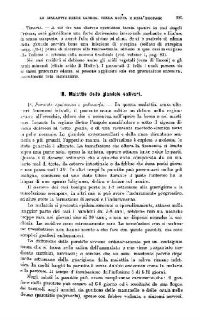 III. Malattie delle glandole salivari.
