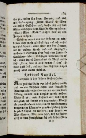 Drittes Kapitel. Unterricht in den schönen Wissenschaften.
