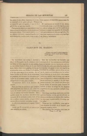 VI. - Elección de marido.