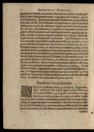 Pars sexta Pandectarum.