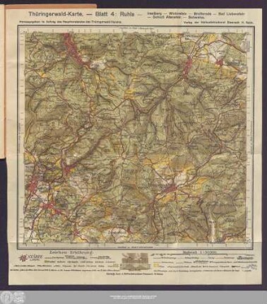 Thüringerwald-Karte. — Blatt 4: Ruhla — Inselberg — Winterstein — Brotterode — Bad Liebenstein — Schloß Altenstein — Schweina.
