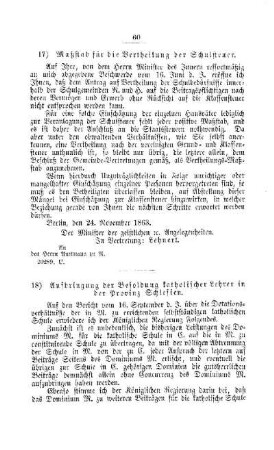 Aufbringung der Besoldung katholischer Lehrer in der Provinz Schlesien : [V. Elementarschulwesen]