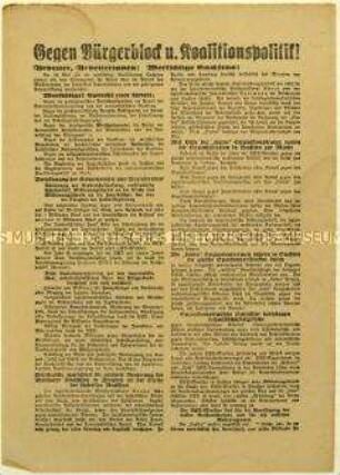 Aufruf der KPD zur sächsischen Landtagswahl 1929