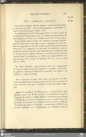 VIII. Matériel De La Stéarinerie