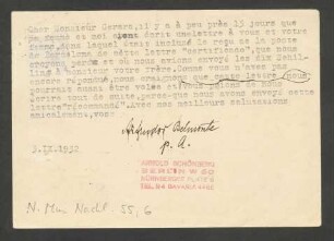 Brief an Roberto Gerhard : 03.11.1932