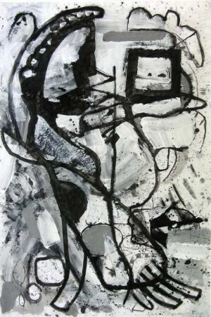 Frau, Kiste und Wolke