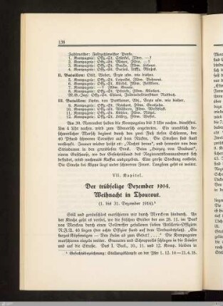 VII. Der trübselige Dezember 1914. Weihnacht in Thourout