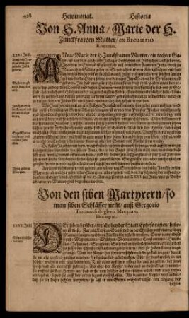 Von S. Anna/ Marie der H. Junckfrawen Mutter/ ...