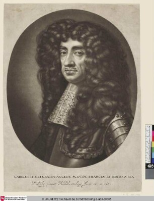 Carolus II. Dei Gratia Angliae Scotiae Franciae et Hiberniae Rex [Porträt Charles II, König von England]