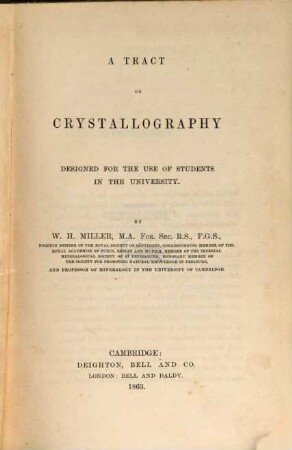 A tract on crystallography designed for the use of students in the university