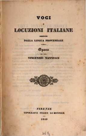 Voci e locuzioni italiane derivate dalla lingua provenzale