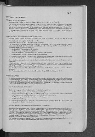 IV.5 Studentenschaft