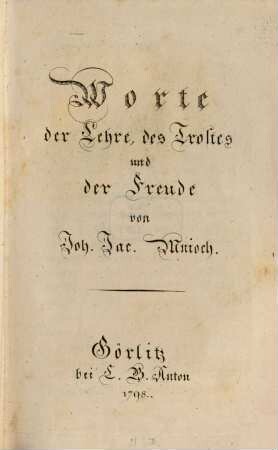 Worte der Lehre, des Trostes und der Freude