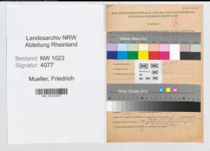 Entnazifizierung Friedrich Mueller , geb. 27.01.1903 (Angestellter)