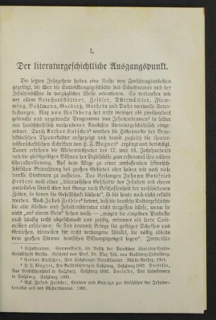 I. Der literaturgeschichtliche Ausgangspunkt.