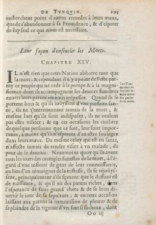 Chapitre XIV. Leur facon d'ensevelir les Morts