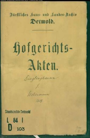 Dinglinghausen, Meier zu gegen Hans Ückermann - Schuldforderung