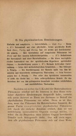 II. Die physikalischen Erscheinungen