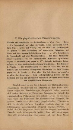 II. Die physikalischen Erscheinungen