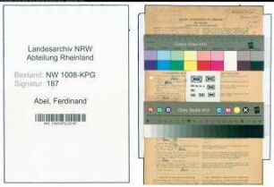 Entnazifizierung Ferdinand Abel , geb. 03.01.1919 (Stanzer)