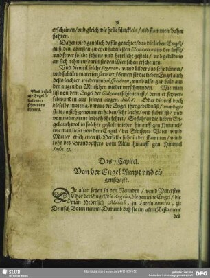 Das 7. Capitel. Von der Engel Ampt und eigenschafft