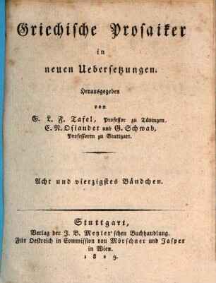 Flavius Philostratus, des Aeltern und des Jüngern und Kallistratus Werke, 1,2. Leben des Apollonius von Tyana : 1. und 2. Buch