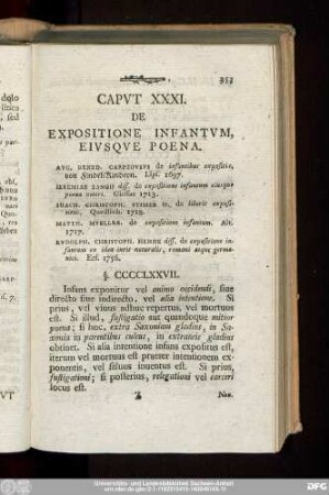 Caput XXXI. De Expositione Infantum, Eiusque Poena.