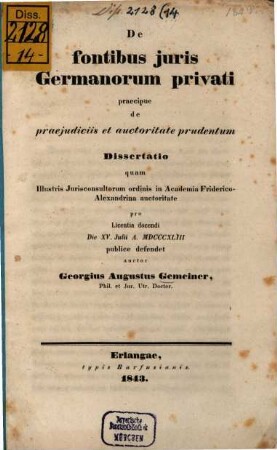 De fontibus iuris Germanorum privati
