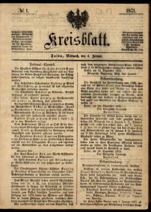 Ausgabe vom Mittwoch, den 04. Januar 1871.
