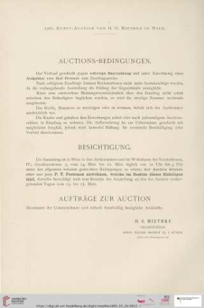 Auctions-Bedingungen