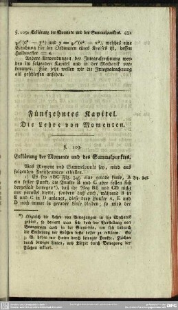 Fünfzehntes Kapitel. Die Lehre von Momenten