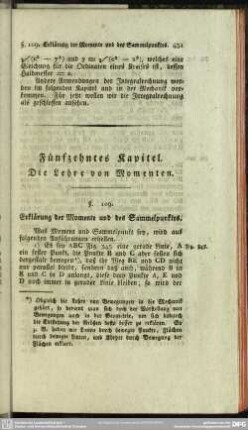 Fünfzehntes Kapitel. Die Lehre von Momenten