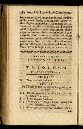 Primae Lineae Commentationis De Theologo Tempori Serviente.